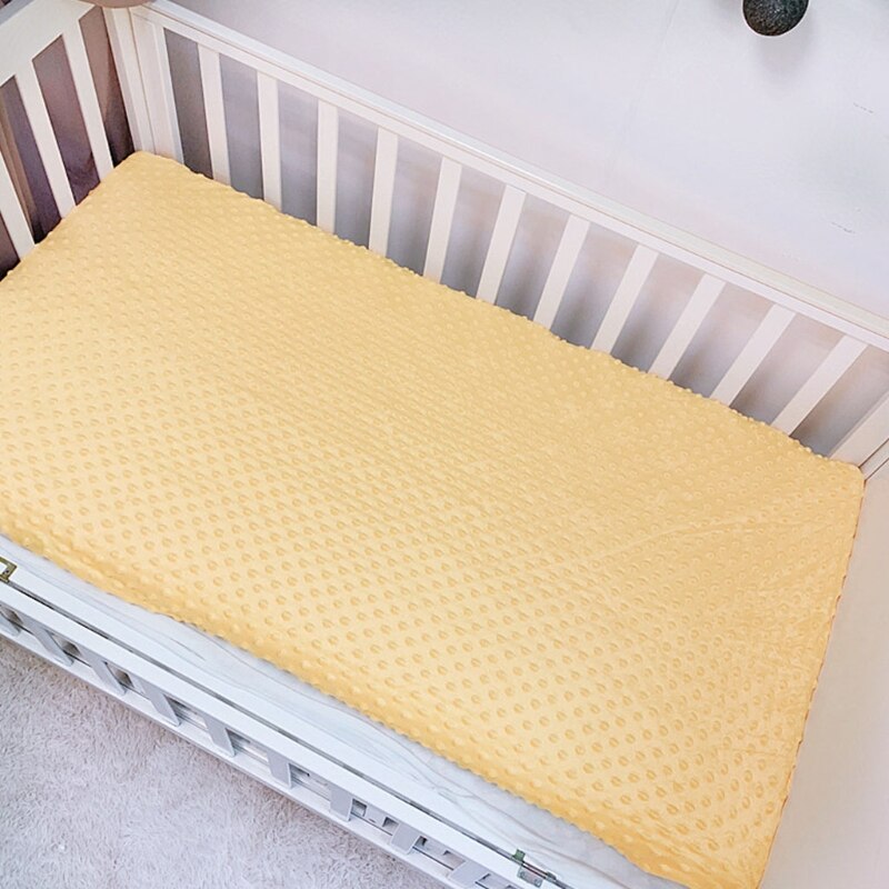 Baby Fitted Sheet Newborn Cotton Soft Crib Bed Sheet Children Bubble Mattress Cover Protector Solid Color Cot Pad Cover 120x70cm